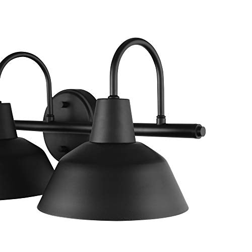 Globe Electric 51710 5-Piece Bathroom Accessory Set with 24-inch 3-Light Vanity Fixture, Matte Black Finish, Industrial Design, E26 Base, Towel Bar, Towel Ring, Robe Hook, Toilet Paper Holder - color: Matte Black, Brooklyn (5-Piece)