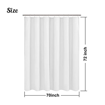 Embossed Microfiber Shower Curtain Liner 70 x 72 inches, White | Machine Washable, Bottom Magnets, Water Repellent, 70x72 Soft Fabric Shower Curtain for Bathroom - color: White, size: 70"W x 72"L (Pack of 1)