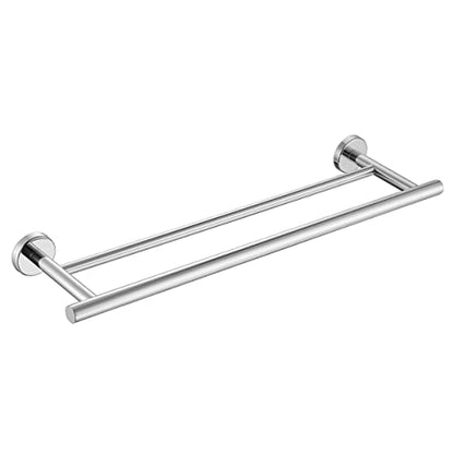 JQK Double Towel Bar Chrome, 20.5 Inch 304 Stainless Steel Thicken 0.8mm Towel Rack Bathroom, Towel Holder Polished Steel Wall Mount, Useable Length 18 Inch, TB100L18-CH - color: Polished Chrome, size: 20.5 Inch