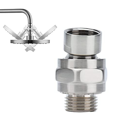 Tyenaza Shower Head Swivel Ball Adapter, G1/2 Top Shower Adapter Adjustable Copper Shower Head Holder, Adjustable Pivot Ball to Adjust Showerhead Angle
