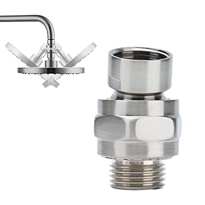 Tyenaza Shower Head Swivel Ball Adapter, G1/2 Top Shower Adapter Adjustable Copper Shower Head Holder, Adjustable Pivot Ball to Adjust Showerhead Angle