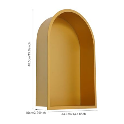 Recessed Arched Shower Niche, 12" X 18" Stainless Steel Shower Niche, Stainless Steel Bathroom Shelf, NO Tile Needed Bathroom Storage for Shower Wall (Gold) - color: Gold