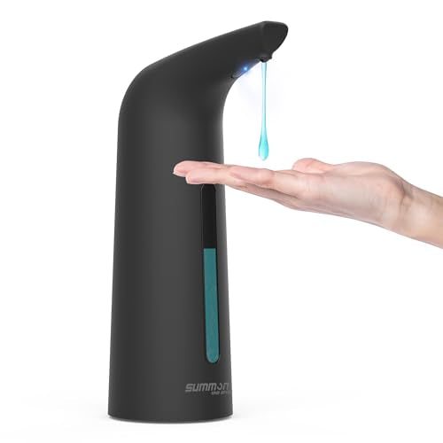 Automatic Liquid Soap Dispenser, 4-Level,Rechargeable | Plastic,13.5oz/400ml Black Touchless Electric Hand & Dish Countertop Soap Dispensers with Sensor for Bathroom,Kitchen Sink - color: Black, style: Rechargeable