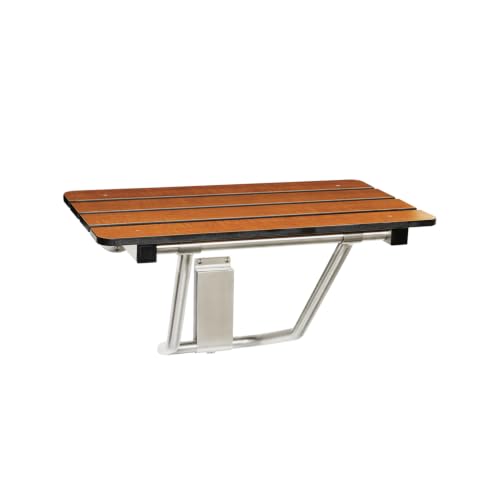 Seachrome 18-inch x 15-inch in ADA Folding Wall Mount Bathroom Shower Seat Bench, Teak Phenolic Seat - color: Teak, size: 18"