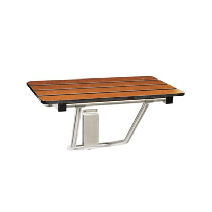 Seachrome 32-inch x 15-inch in ADA Folding Wall Mount Bathroom Shower Seat Bench, Teak Phenolic Seat - color: Teak, size: 32"