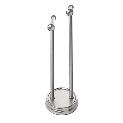Umbra Palm Double Hand Towel Tree, Brushed Nickel 2 Towels Holder and Accessories Stand for Bathroom Vanities - Slim, Modern, Durable Bars With Base Serves as a Jewelry Tray for Rings, 4.25" Length x 10.5" Height x 3.75" Width, Model:021019-410