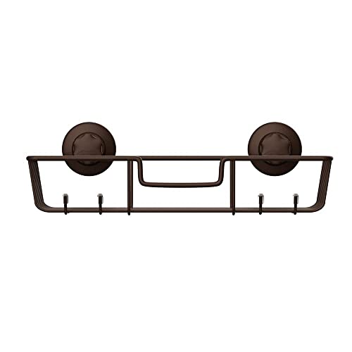 SANNO Suction Cup Shower Caddy Bathroom Caddies Storage Combo Organizer, No Damage Suction Cup,Rustproof Wire Basket for Kitchen & Bathroom, Bronze,pack of 2 - color: bronze-2pack