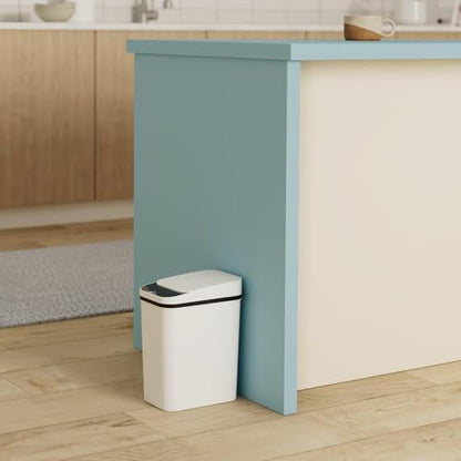 Anborry Bathroom Trash Cans with Lid 2 Pack 2.2 Gallon Touchless Automatic Motion Sensor Small Slim Garbage Can, Smart Electric Narrow Garbage Bin for Bedroom Office Kitchen (White) - color: 2 Pack 2.2 Gallon & 2.2 Gallon White