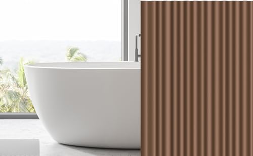 EHZNZIE Brown Shower Curtain Liner 72x72, PEVA Waterproof Bath Curtain, No Chemical Smell, 3 Weighted Magnets, Durable with Rustproof Metal Grommets - color: Brown, size: 72"W x 72"L (Pack of 1)
