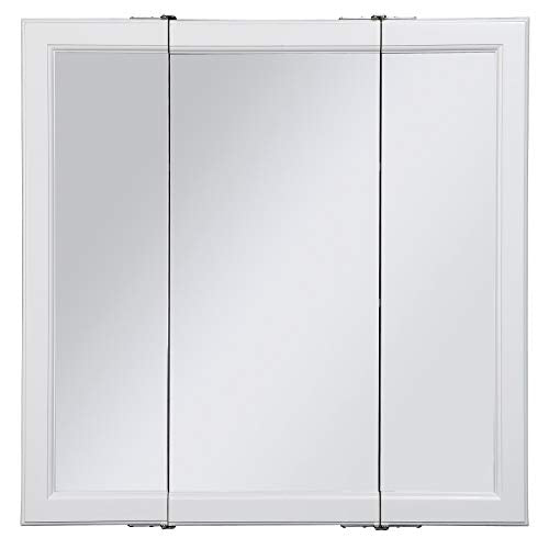 Design House Wyndham Tri-View Medicine Cabinet, 30", White | Wall Mount, Transitional, Wood, Bath, 545293-WHT - color: White, size: 30 in. W x 30 in. H