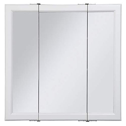 Design House Wyndham Tri-View Medicine Cabinet, 30", White | Wall Mount, Transitional, Wood, Bath, 545293-WHT - color: White, size: 30 in. W x 30 in. H