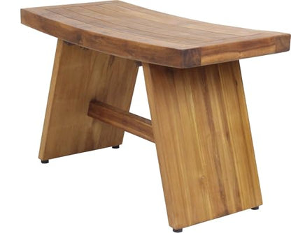 The Original 30" Asia Teak Shower Bench | Durable, Water-Resistant Teak, Shower Chair & Shaving Foot Rest, Indoor/Outdoor Use