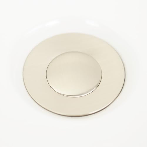 Purelux Bathroom Faucet Vanity Sink Metal Pop-Up Drain Stopper Assembly with Lift Rod and Overflow, Brushed Nickel Finish - color: Brushed Nickel