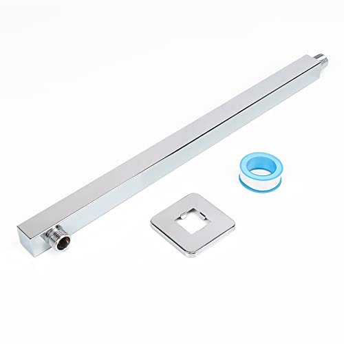 Shower Arm, Rain Shower Head Extension Extender, With Flange and Teflon Tape, Made of Thicken Stainless Steel for Bathroom Rainfall Shower (20 Inch, Chrome) - color: Chrome, style: 20 Inch
