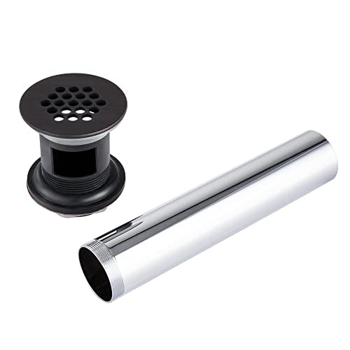 Grid Drain Strainer Assembly With Overflow for Bathroom Sink, P.O. Plug Lavatory Drain, Oil Rubbed Bronze - color: Oil Rubbed Bronze, style: With Overflow