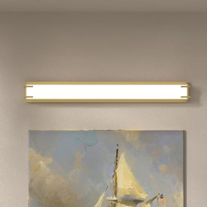 LED Bathroom Light Fixtures Over Mirror 32” Vanity Light with Milky White Lampshade 4000K Daylight Bath Bar (Gold) - color: Gold, size: 32 inch