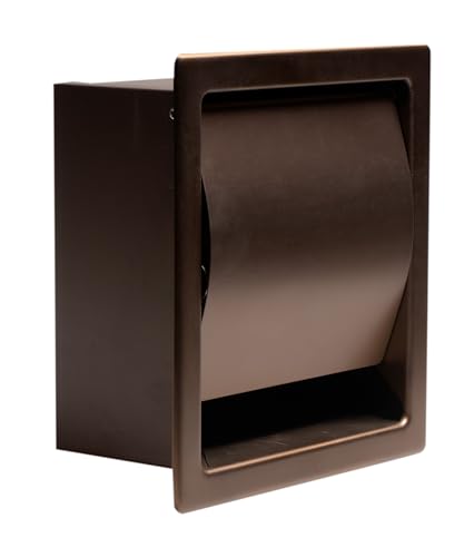 ALFI brand ABTPP77-BC Brushed Copper Stainless Steel Recessed Toilet Paper Holder with Cover