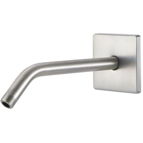 Shower Arm with 3.5" Flange, 10 Inch Wall Mount Replacement Shower Head Arm For Fixed Shower Heads and Handheld Showerhead, Brushed Nickel - color: Brushed Nickel, style: 10 Inch
