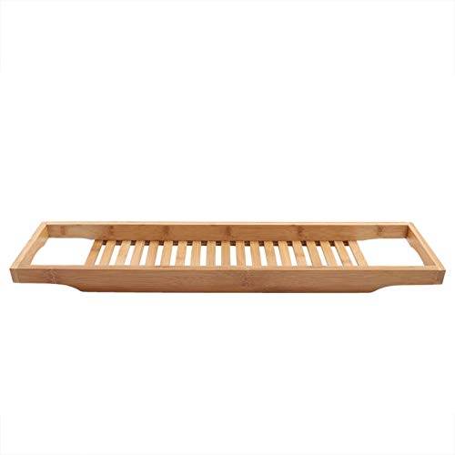 Premium Bamboo Bathtub Tray Caddy - Wood Bath Tray Expandable with Book, Wine Holder Idea for Loved Ones