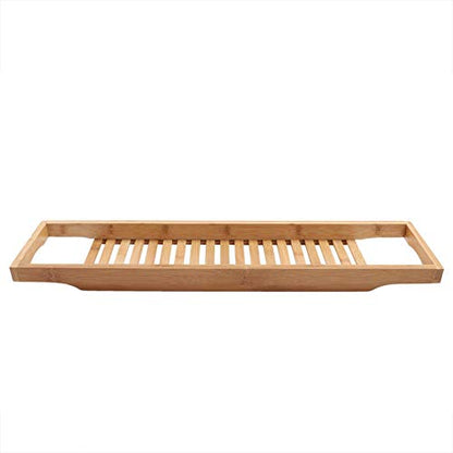 Premium Bamboo Bathtub Tray Caddy - Wood Bath Tray Expandable with Book, Wine Holder Idea for Loved Ones