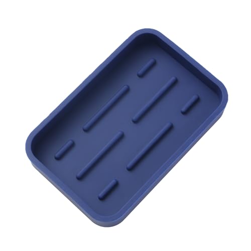 MicoYang Silicone Kitchen Sink Organizer Tray for Multiple Usage,Easy Clean Sponges Holder for Kitchen Bathroom Counter or Sink,Dish Soap Dispenser,Scrubber,Bottle,Cup Navy Blue 4.9”x 3.2” - color: Navy Blue, size: 4.9" x 3.2" x 0.7"