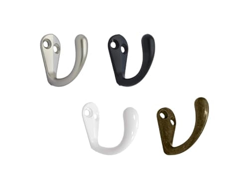 QCAA Premium Quality Single Prong Robe Hook Hanger, Zinc Die Cast, Matte Nickel, Made in Taiwan, 12 Pack - color: Matte Nickel, size: 12 Pack