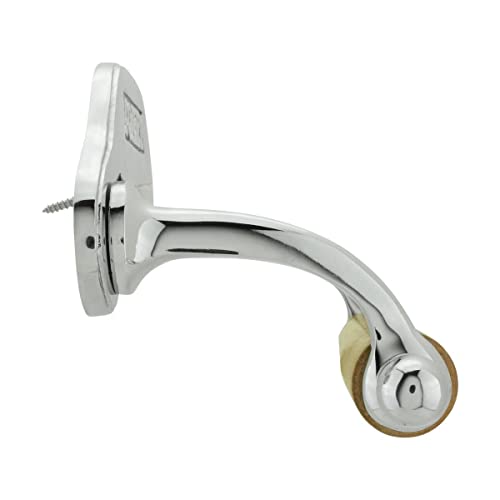 Stylish Wall Mount Toilet Paper Holder 6.5" W Chrome Plated Solid Brass Easy Install Toilet Tissue Paper Holders with Wooden Roll for Bathrooms Includes Hardware Renovators Supply Manufacturing - color: Chrome Knight