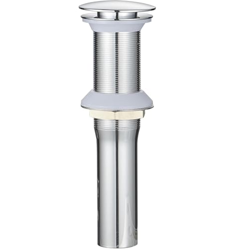 Homevacious Chrome Bathroom Sink Drain Pop up Drain Without Overflow | Rustproof Bathroom Sink Stopper with Detachable Strainer Basket All Metal Rustproof Fits 1-1/2" to 1-3/4" Sink Hole - color: Chrome