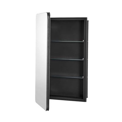 VEVOR Medicine Cabinet, 16.5 x 27.5 inch, Medicine Cabinet for Bathroom with Mirror, Aluminum Frame Bathroom Wall Cabinet, 3-Layer Adjustable Shelves, Recessed & Wall-Mounted Installation - size: 16.5x27.5in
