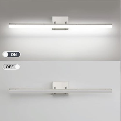 36 inch LED Modern Bathroom Vanity Lighting Fixtures Over Mirror, Brushed Nickel Adjustable Makeup Vanity Light Bar Dimmable 36W 5000K Cool White - color: Nickel-36 Inch 5000k