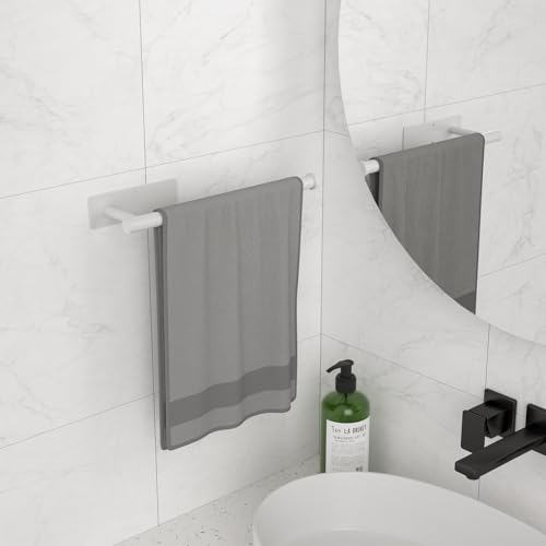 Paper Towel Holder Under Cabinet, Self-Adhesive,No Drilling, Stainless Steel, Wall-Mounted for Kitchen and Bathroom, Easy Install, Durable, Space-Saving, Ideal for Home, RV (White, 1 Pack) - color: White