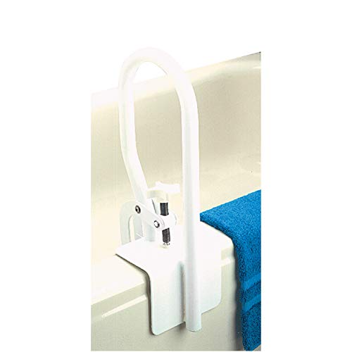 Carex White Bathtub Rail - Grab Bars for Bathroom, Bathtubs & Showers - Side Hand Grip Railing & Support - Shower Handle & Bath Tub Bar Clamps for Seniors & Elderly - style: Modern or Classic