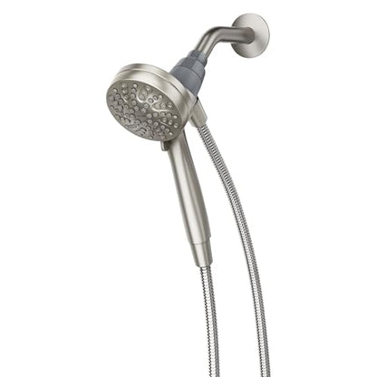 Moen Engage Magnetix Spot Resist Brushed Nickel 3.5-Inch Six-Function Detachable Handheld Showerhead with Magnetic Docking System, 26100SRN - color: Spot Resist Brushed Nickel, size: Showerhead