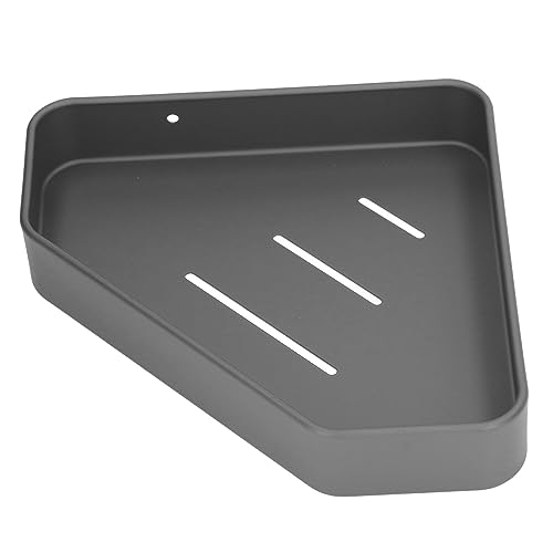 Rustproof Aluminum Corner Shelf | Space Saving Floating Shelf for Bathroom/Kitchen/Balcony | Sturdy Shower Organizer with Easy Installation | Grey Modern Design