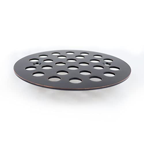 4-1/4 Inch Screw-in Round Floor Drain Cover Replacement Shower Drainer Grates (Oil Rubbed Bronze) - color: Oil Rubbed Bronze