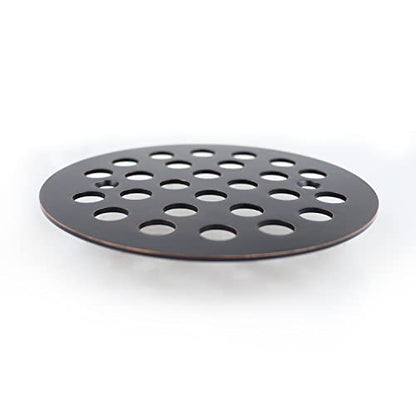 4-1/4 Inch Screw-in Round Floor Drain Cover Replacement Shower Drainer Grates (Oil Rubbed Bronze) - color: Oil Rubbed Bronze