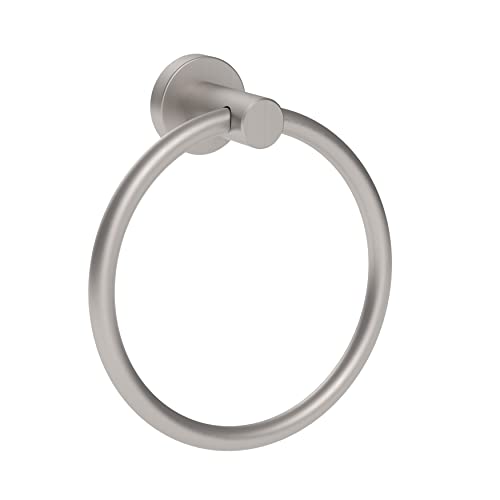 RARXTR Brushed Nickel Towel Ring, Hand Towel Holder for Bathroom Kitchen Modern Rounded Base Wall Mount SUS304 Stainless Steel - color: Brushed Steel