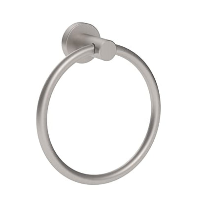 RARXTR Brushed Nickel Towel Ring, Hand Towel Holder for Bathroom Kitchen Modern Rounded Base Wall Mount SUS304 Stainless Steel - color: Brushed Steel