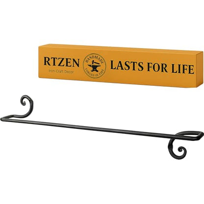 Farmhouse Bathroom Towel Holder Wall Mount, Matte Black Decoration | Wrought Iron Metal Towel Bar Rod, Handmade Home Decor Kitchen Hanger Organizer (24'' - Fits 24 Inch Towels) - size: Large, style: Swirl