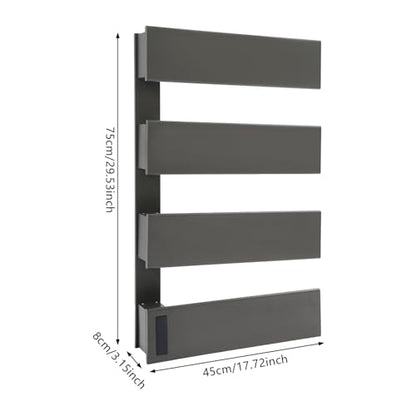 Wall-Mounted Electric Towel Warmer, 18" W × 30" H Heated Towel Rack with Smart LED Control, Towel Heater with Built-in Timer & Temperature for Bathroom (Gun Grey) - color: Gun Grey