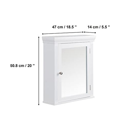 Teamson Home Stratford Floor Cabinet, White, Single-Door | Removable, Freestanding, Wooden, Chrome Knobs - color: White, style: Traditional