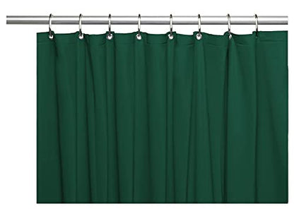 Elegant Heavy Duty Vinyl Shower Curtain Liner with 12 Metal Grommets Dark Green - color: Dark Green