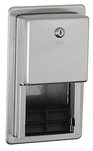 BOBRICK 3888 ClassicSeries Stainless Steel Recessed Multi-Roll Toilet Tissue Dispenser, Satin Finish, 12-1/2" Height, 7-9/16" Width 2-15/16" Depth - color: Classicseries, size: 7-9/16" Width x 2-15/16" Depth x 12-1/2" Height, style: Satin