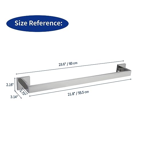 TASTOS 23.6 Inch Single Towel Bar Rack, SUS 304 Stainless Steel Bathroom Towel Bar Heavy Duty Towel Holder Kitchen Towel Rod, Wall Mount with Screws Towel Bar Rod Polished Chrome Finish - color: Polished Chrome, size: 23.6-Inch