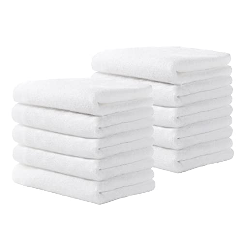 Yoofoss Luxury Washcloths Towel Set 10 Pack Baby Wash Cloth for Bathroom-Hotel-Spa-Kitchen Multi-Purpose Fingertip Towels & Face Cloths - White - color: White