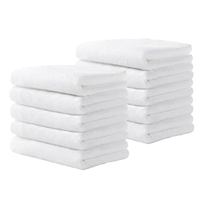 Yoofoss Luxury Washcloths Towel Set 10 Pack Baby Wash Cloth for Bathroom-Hotel-Spa-Kitchen Multi-Purpose Fingertip Towels & Face Cloths - White - color: White