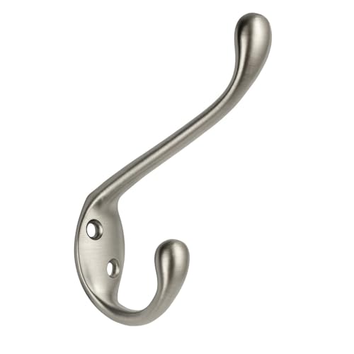 ANGSTROM 5-Pack Double Coat and Hat Hook, Wall Mounted with Screws (Brushed Nickel) - color: Brushed Nickel