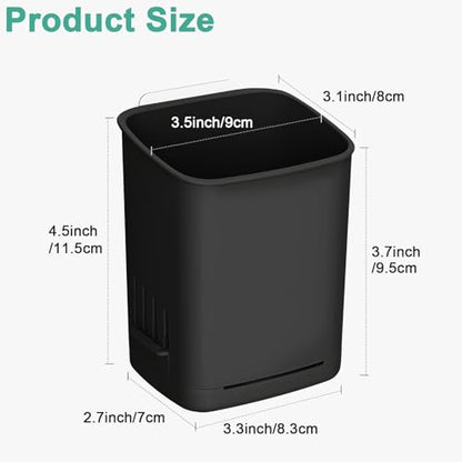 2 Packs Wall Mounted Toothbrush Holders, Self Adhesive Bathroom Toothbrush Wall Holder for Electric Toothbrush, Toothpaste, Razor,Shower Accessories (Black) - color: Black