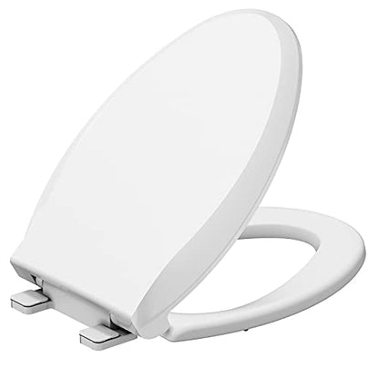 19" Elongated Toilet Seat Soft Close,Contoured Seat Toilet Lid Cover,Quiet-Close Lid toddler potty seat,Easy-Clean Surface,Thickened Durable PP Plastic,Single Magnet Designed,White,19.09"L x 14.4"W - color: White, size: 19" Elongated