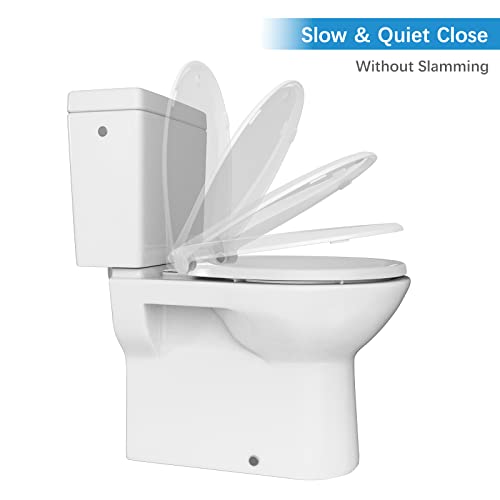 Toilet Seat Cover with Toddler Seat Round – Potty Training Toilet for Kids and Adults, Durable PP Toilet Seat with Built-in Child Potty Seat, Almond - color: Almond, size: Round